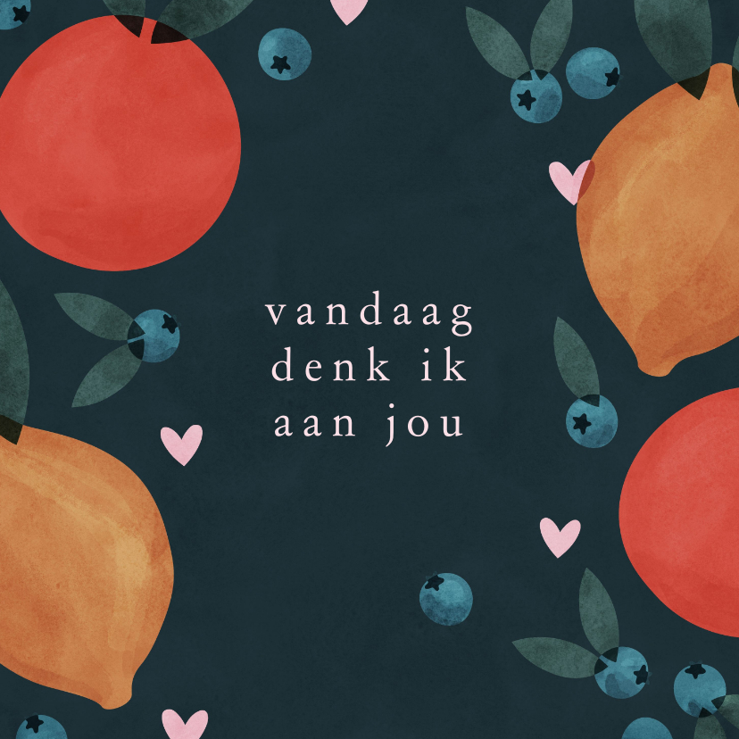 Moederdag kaarten - Moederdagkaart sterkte met fruit en hartjes