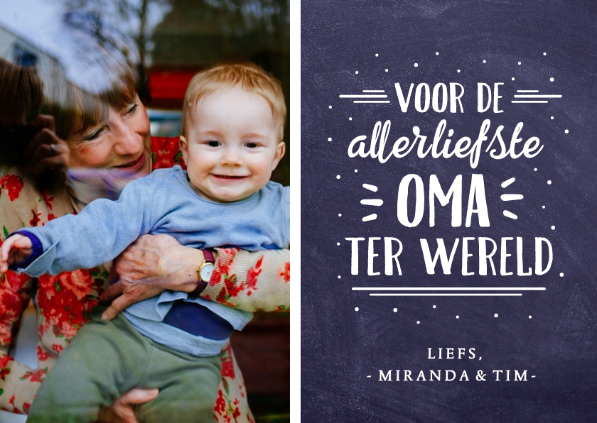 Moederdag kaarten - Moederdagkaart voor oma met eigen foto, namen en tekst