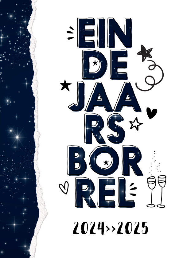 Nieuwjaarskaarten - Eindejaarsborrel uitnodiging