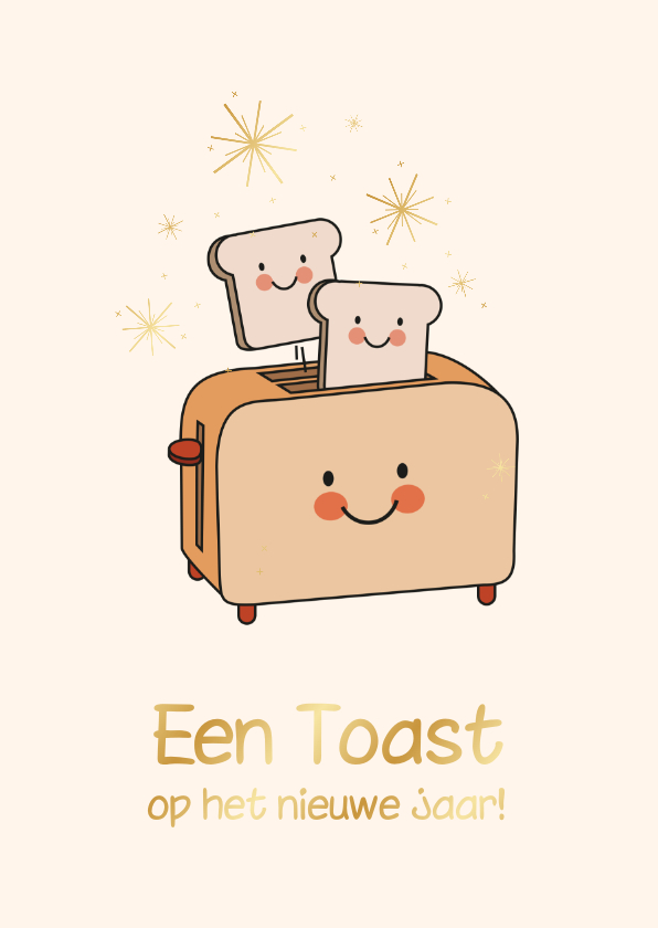 Nieuwjaarskaarten - Grappige nieuwjaarskaart een toast op het nieuwe jaar 