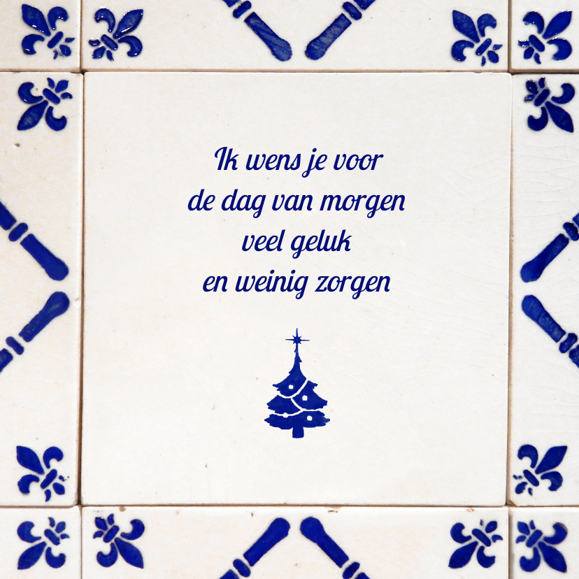 Nieuwjaarskaarten - Nieuwjaar spreuk delftsblauw