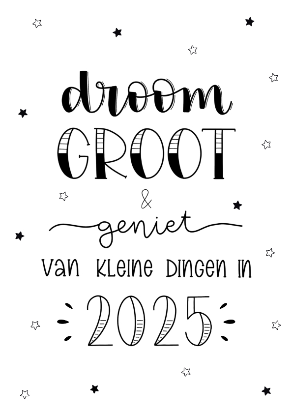 Nieuwjaarskaarten - Nieuwjaarskaart 'Droom groot & geniet van kleine dingen'