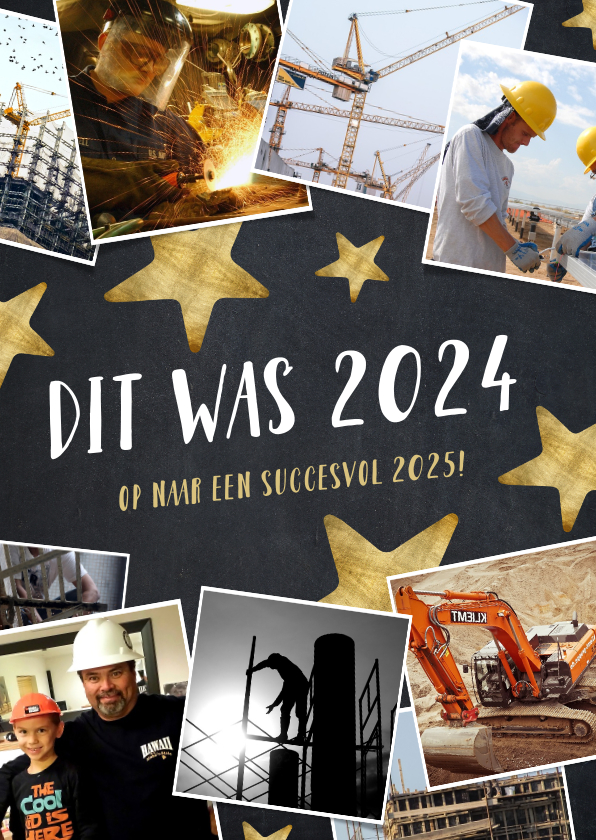 Nieuwjaarskaarten - Nieuwjaarskaart fotocollage met hoogtepunten 2024