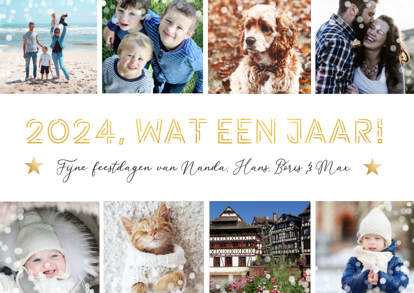 Nieuwjaarskaarten - Nieuwjaarskaart fotocollage terugblik op 2024