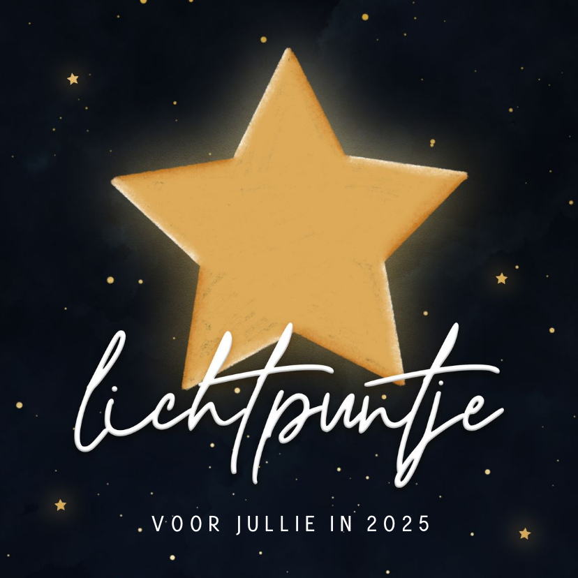 Nieuwjaarskaarten - Nieuwjaarskaart lichtpuntje met lichtgevende ster