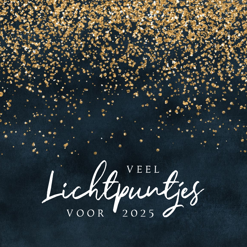 Nieuwjaarskaarten - Nieuwjaarskaart lichtpuntjes goud moeilijke tijd