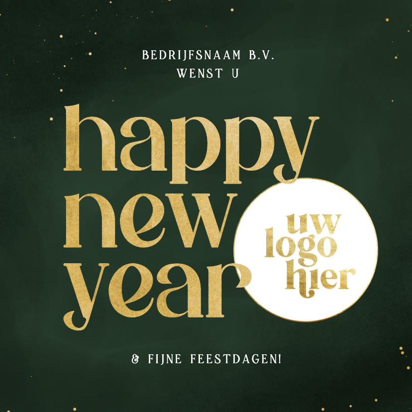 Nieuwjaarskaarten - Zakelijk nieuwjaarskaartje happy new year logo groen