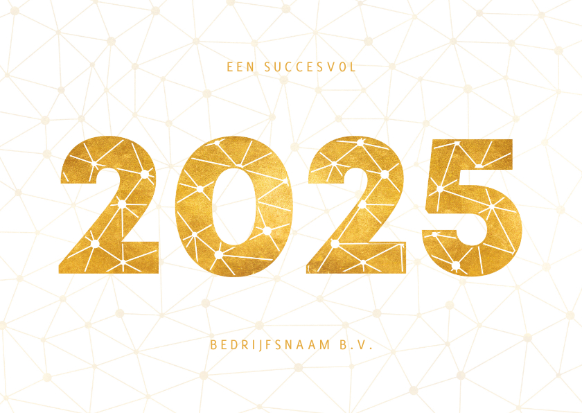 Nieuwjaarskaarten - Zakelijke nieuwjaarskaart gouden 2025 verbinding thema