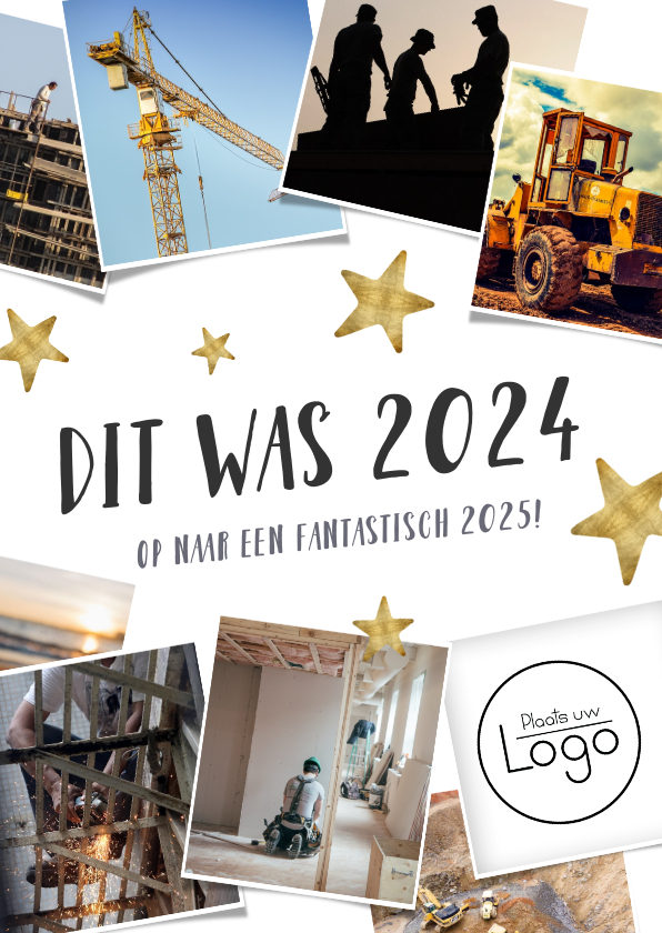 Nieuwjaarskaarten - Zakelijke nieuwjaarskaart terugblijk 2024 fotocollage