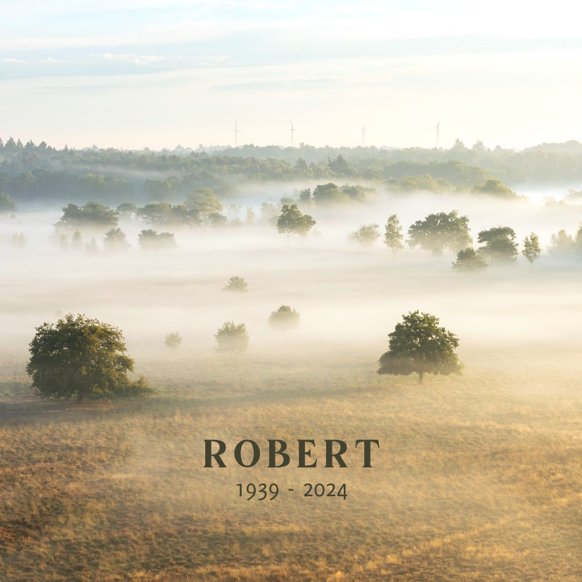 Rouwkaarten - Rouwkaart landschap met mistflarden