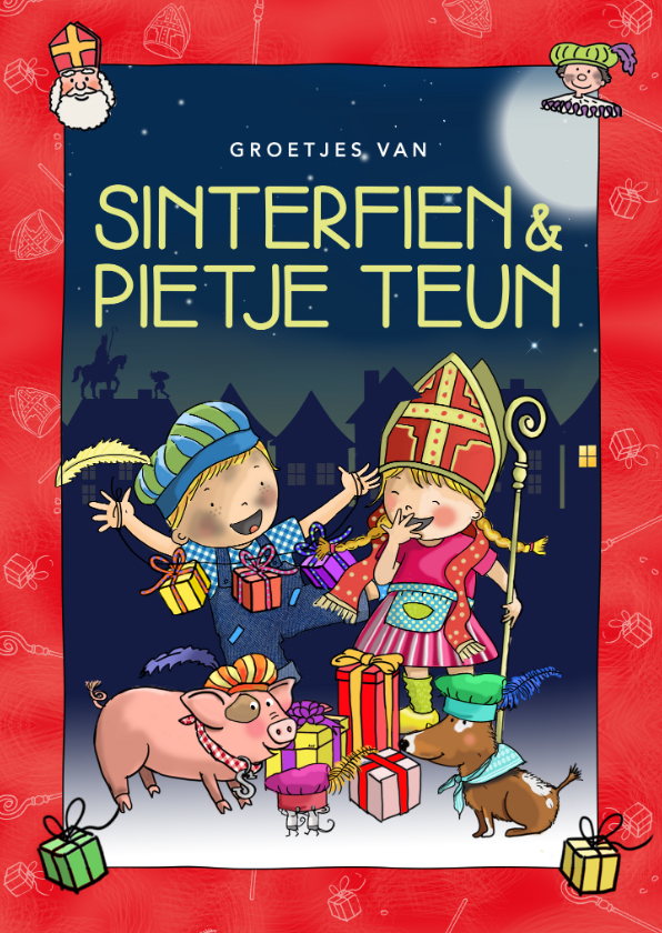 Sinterklaaskaarten - Fien & Teun Sinterklaaskaart