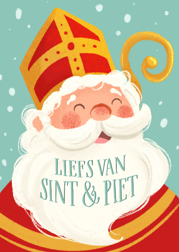 Sinterklaaskaarten - Leuke sinterklaaskaart met liefs van Sint en Piet