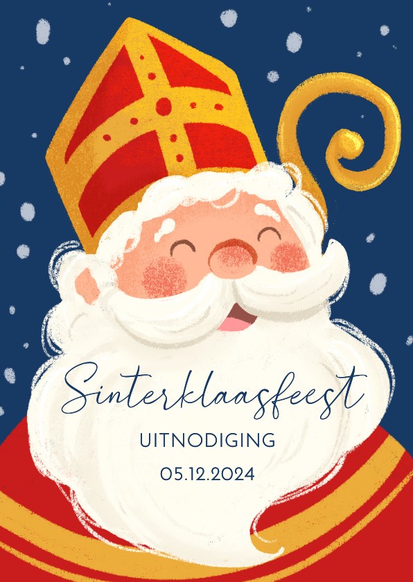 Sinterklaaskaarten - Leuke Sinterklaaskaart met uitnodiging voor Sinterklaasfeest