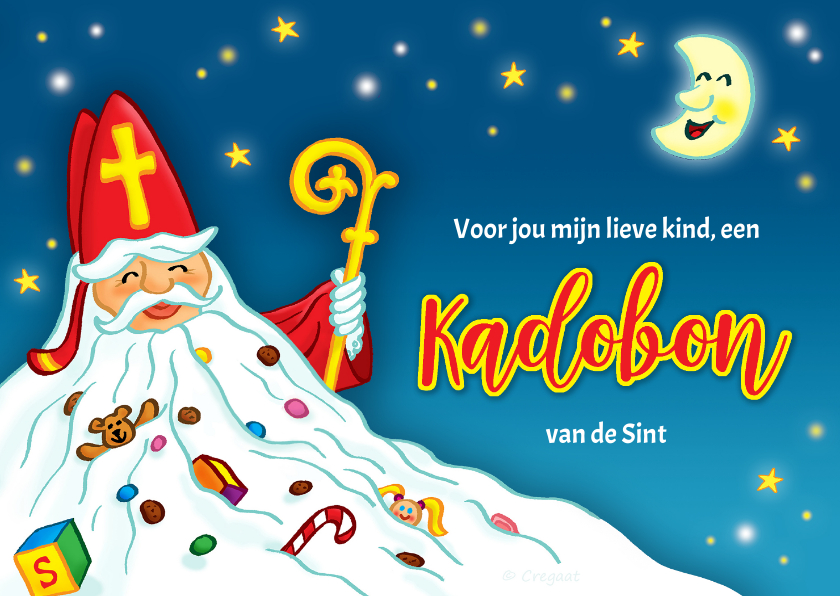 Sinterklaaskaarten - Sinterklaas met baard kadobon