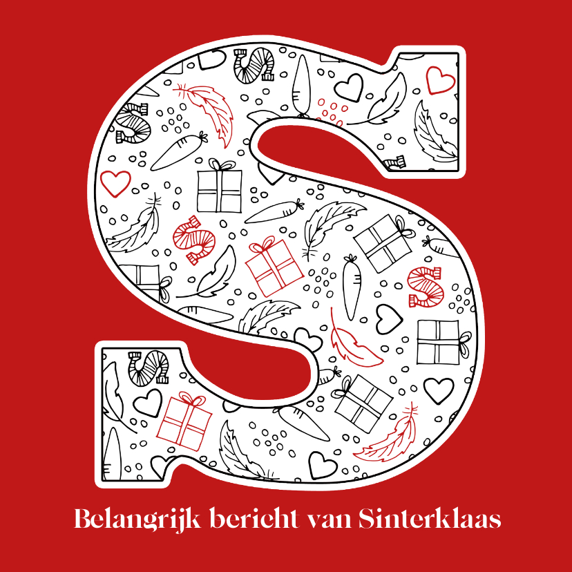 Sinterklaaskaarten - Sinterklaaskaart belangrijk bericht van Sinterklaas