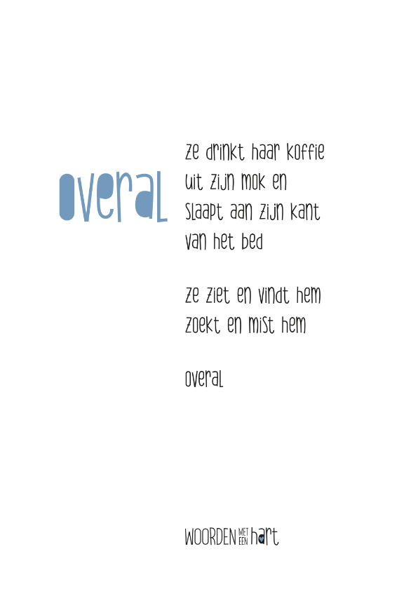 Sterkte kaarten - Sterkte gedicht 'Overal'