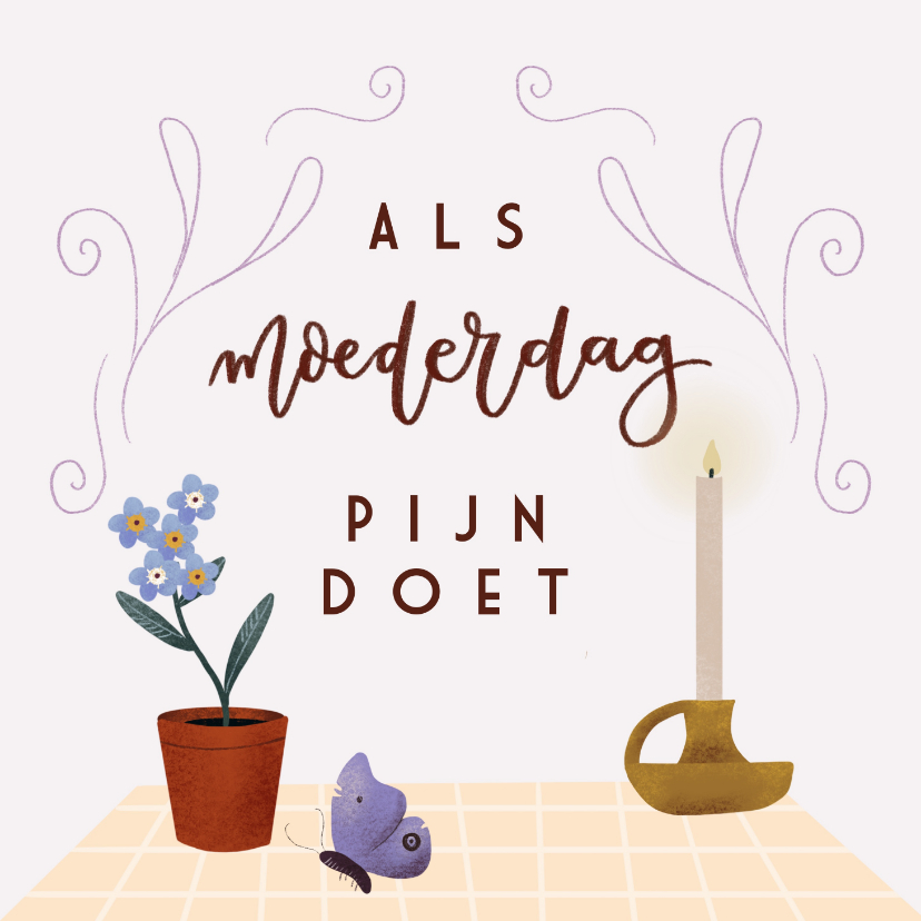 Sterkte kaarten - Sterkte kaart voor ongewenst kinderloosheid met bloemen