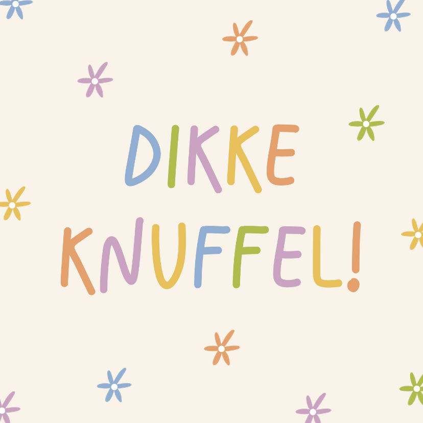 Sterkte kaarten - Sterktekaartje gekleurde bloemetjes met dikke knuffel 