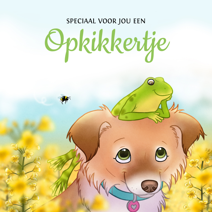 Sterkte kaarten - Sterktekaartje opkikker met hondje