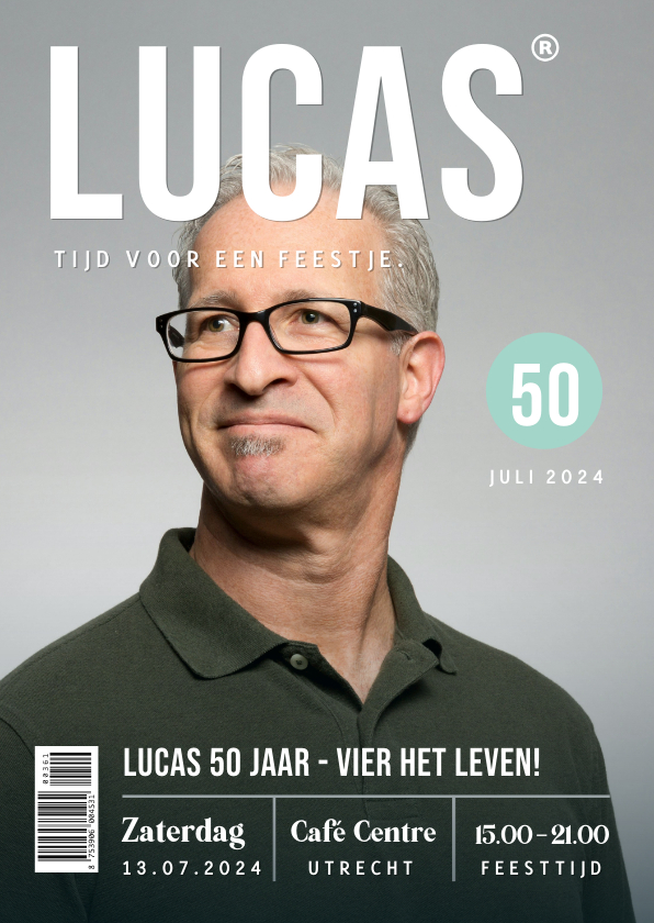 Uitnodigingen - Grappige tijdschrift magazine uitnodiging met eigen foto