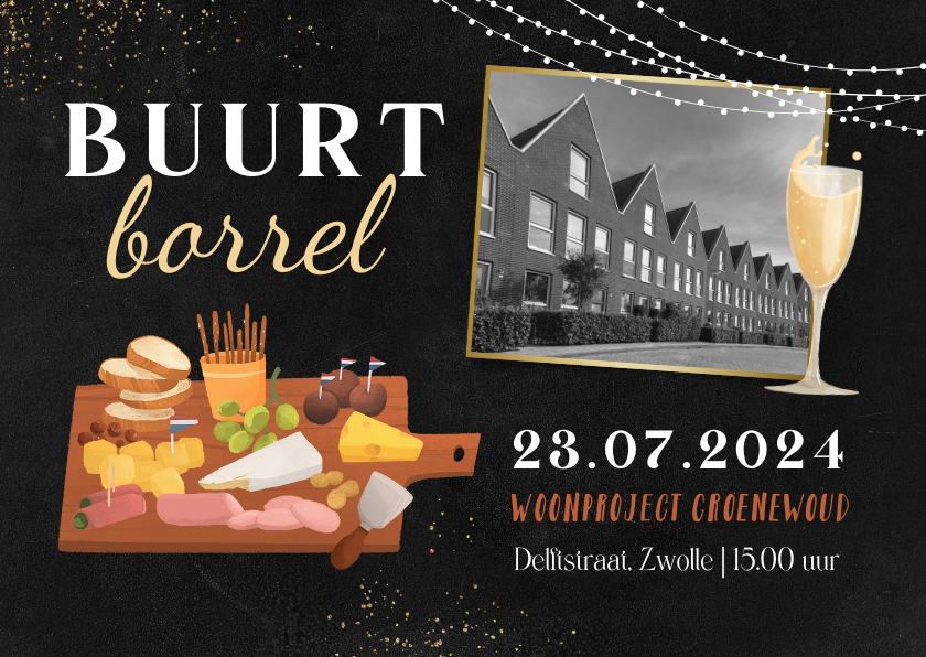 Uitnodigingen - Uitnodiging buurt borrel woonproject straatfeest foto