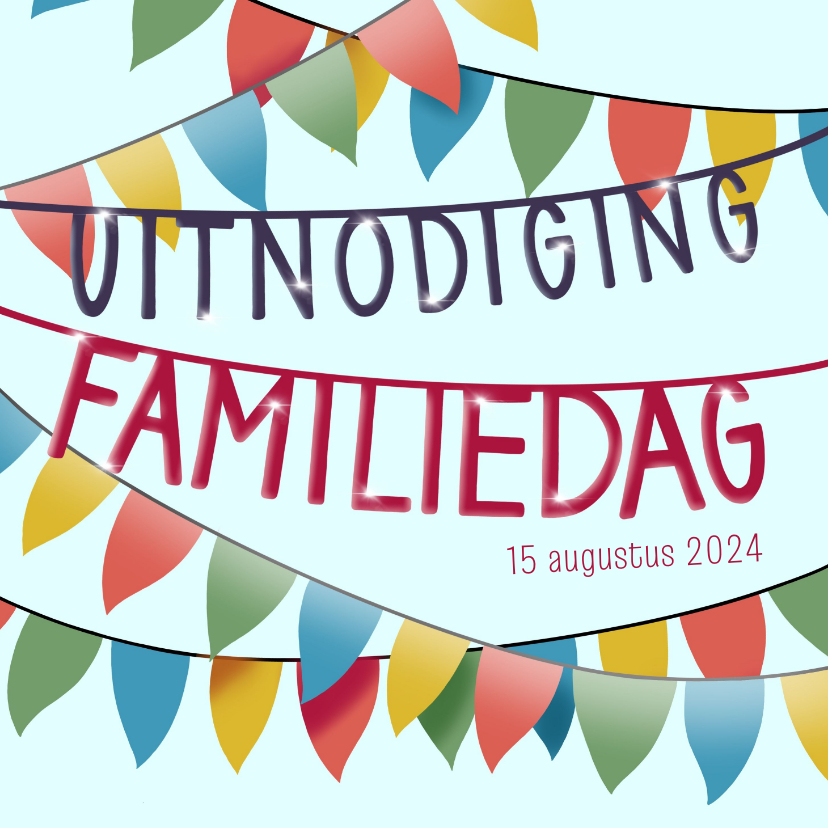 Uitnodigingen - Uitnodiging - Familiedag slingers