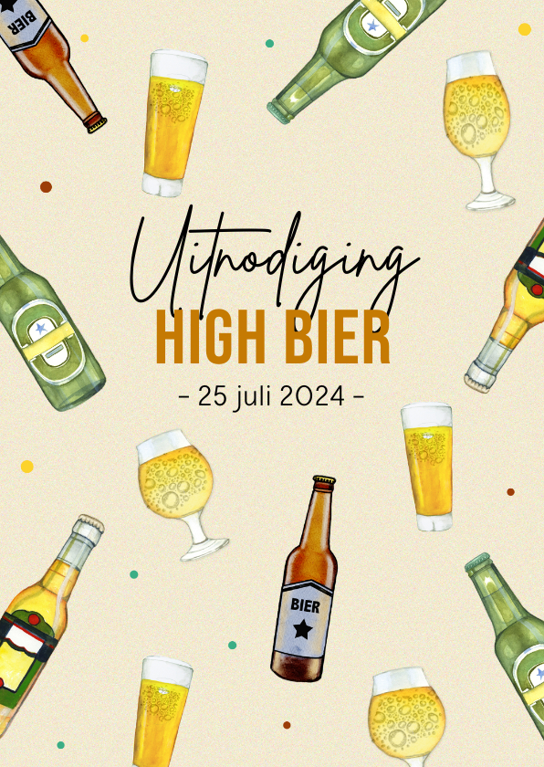 Uitnodigingen - Uitnodiging high bier man