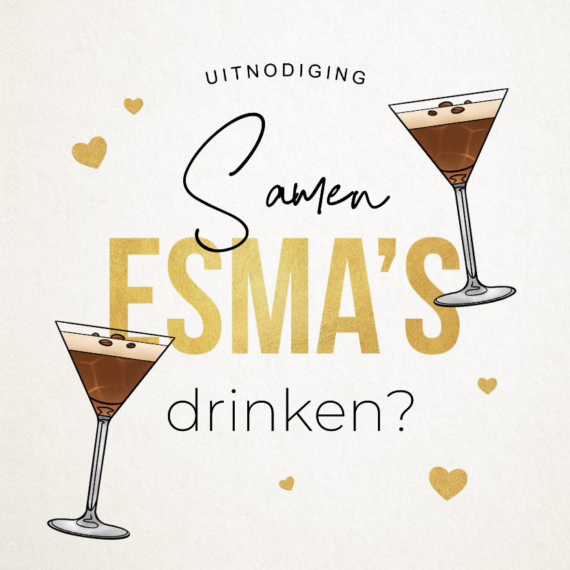 Uitnodigingen - Uitnodiging meidenavond esma cocktail party 