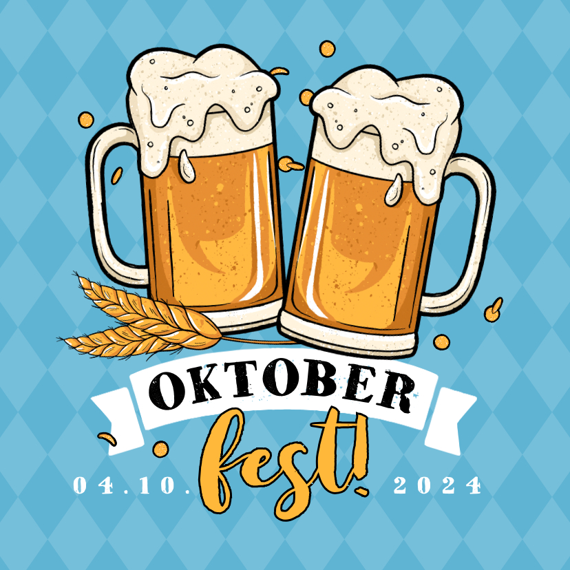 Uitnodigingen - Uitnodiging oktoberfest bier illustratie confetti