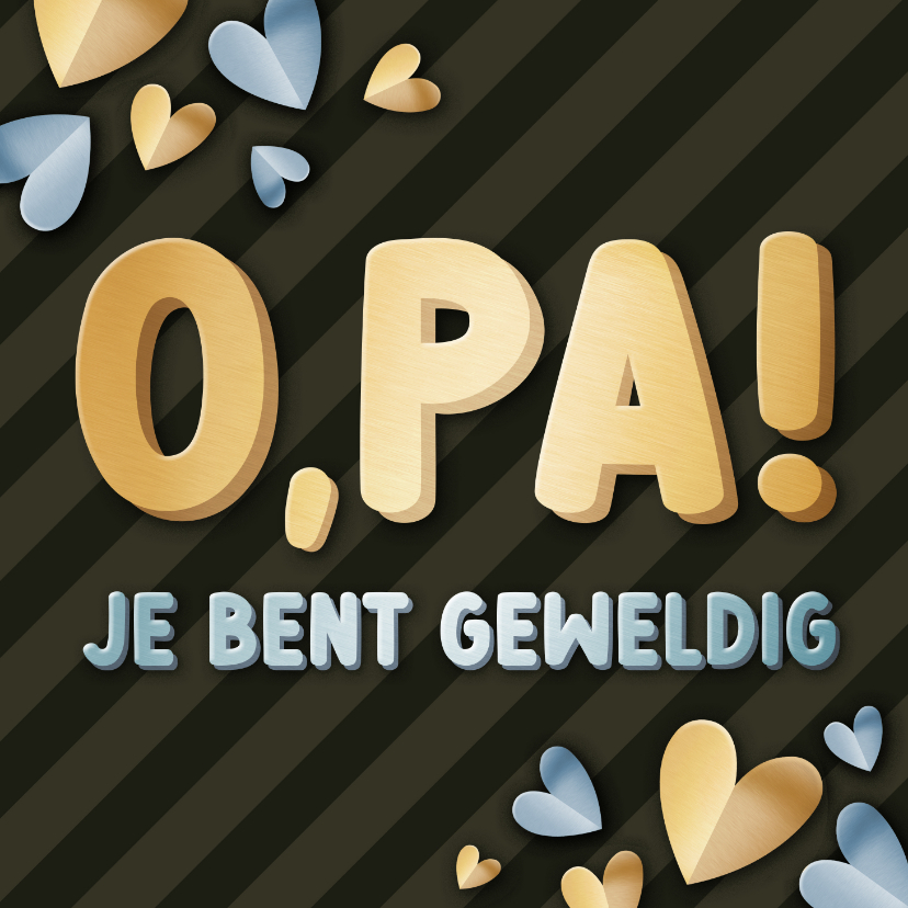 Vaderdag kaarten - Grappige vaderdagkaart met hartjes voor een vader & opa 