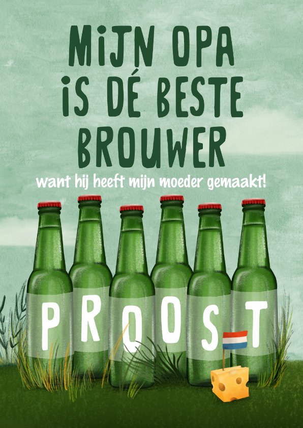 Vaderdag kaarten - Vaderdag kaart voor opa met biertjes