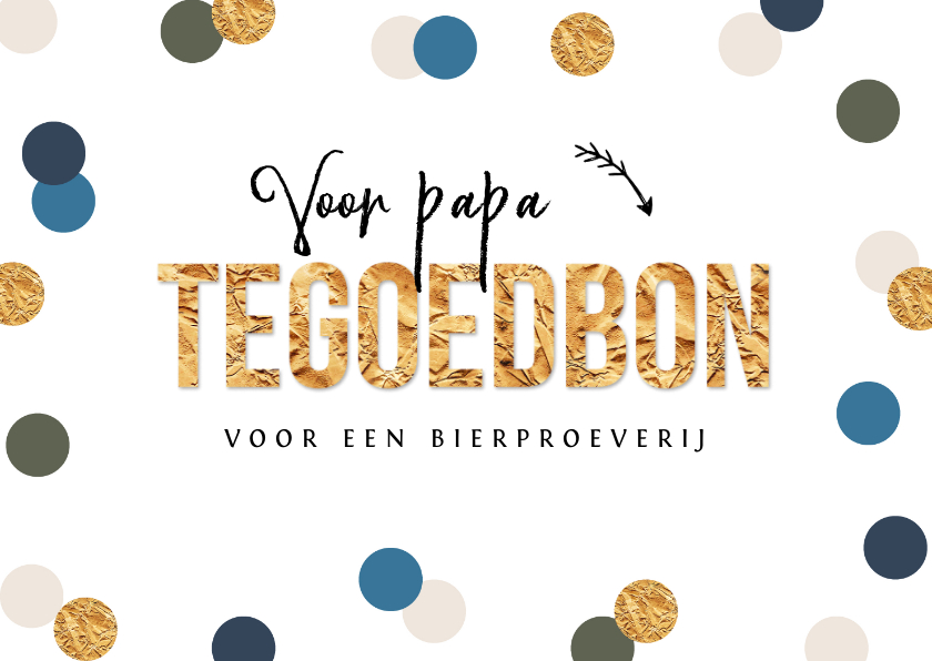 Vaderdag kaarten - Vaderdag tegoedbon goud confetti feestelijk