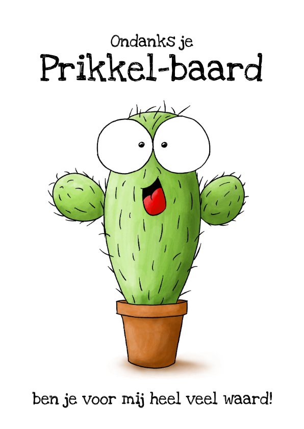 Vaderdag kaarten - Vaderdagkaart cactus ondanks je prikkel-baard