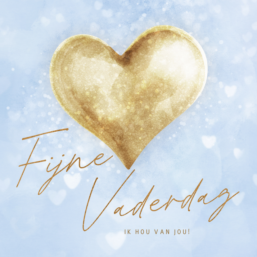 Vaderdag kaarten - Vaderdagkaart 'Fijne Vaderdag' met sprankelend hart