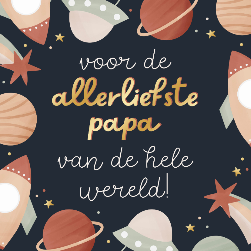 Vaderdag kaarten - Vaderdagkaart voor de allerliefste papa van de wereld blauw