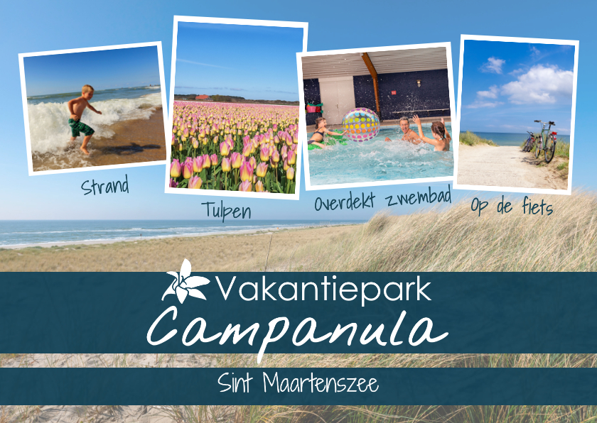 Vakantiekaarten - Op vakantie aan zee - Vakantiepark Campanula