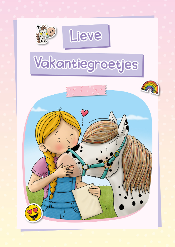 Vakantiekaarten - Stip de Pony lieve vakantiegroetjes