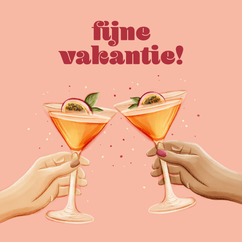 Vakantiekaarten - Vakantiekaart hip martini fijne vakantie