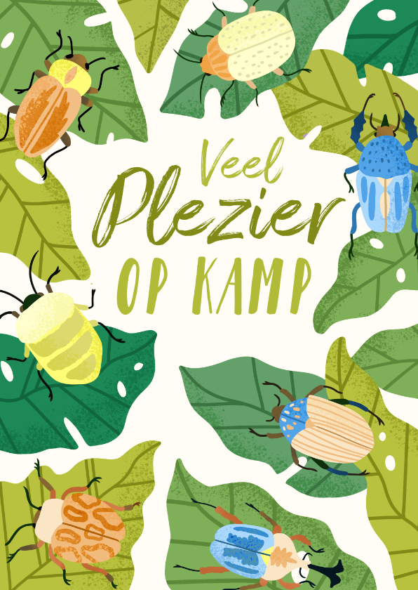 Vakantiekaarten - Vakantiekaart kamp met insecten