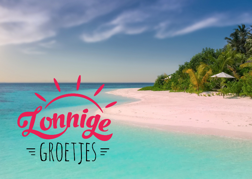 Vakantiekaarten - Vakantiekaart zonnige groetjes strand