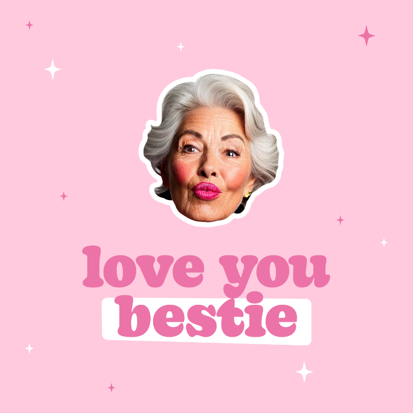 Valentijnskaarten - Grappig valentijnskaartje love you bestie 