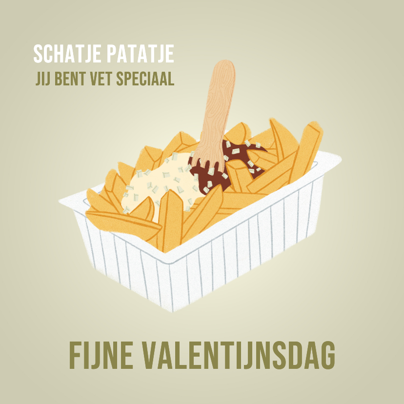 Valentijnskaarten - Grappige valentijnskaart patatje speciaal