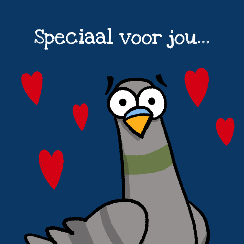 Valentijnskaarten - Valentijnskaart duif met speciale liefdes boodschap!