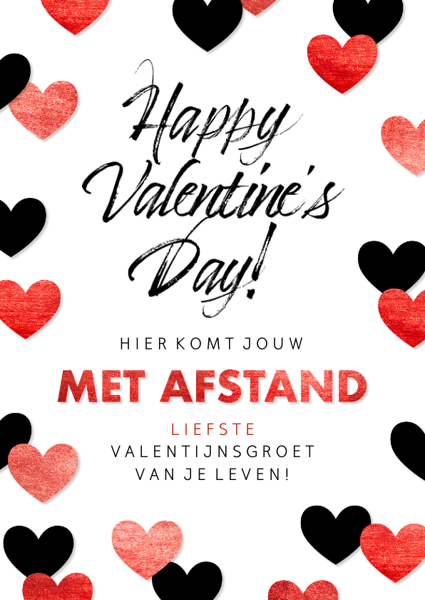 Valentijnskaarten - Valentijnskaart 'Met afstand' Corona