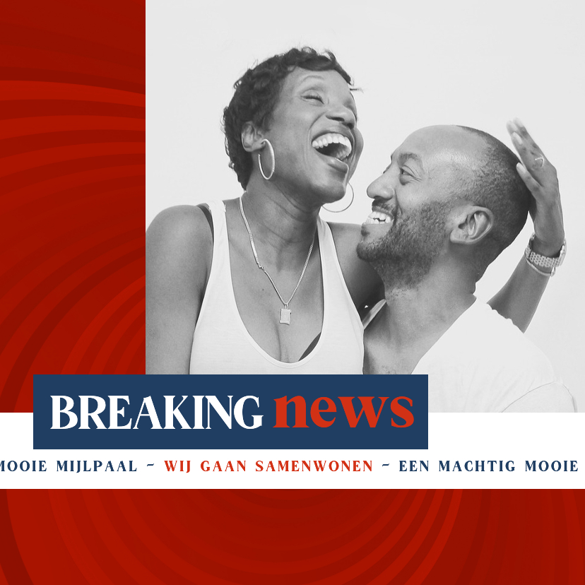 Verhuiskaarten - Verhuiskaart breaking news samenwonen