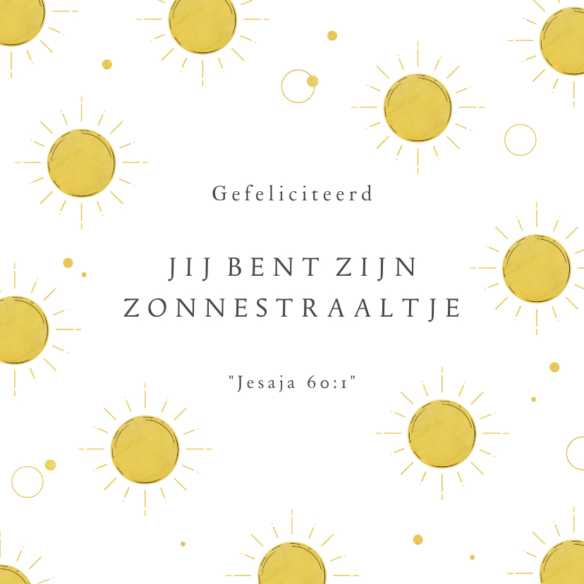 Verjaardagskaarten - Christelijke verjaardagskaart zonnestralen Gods zegen