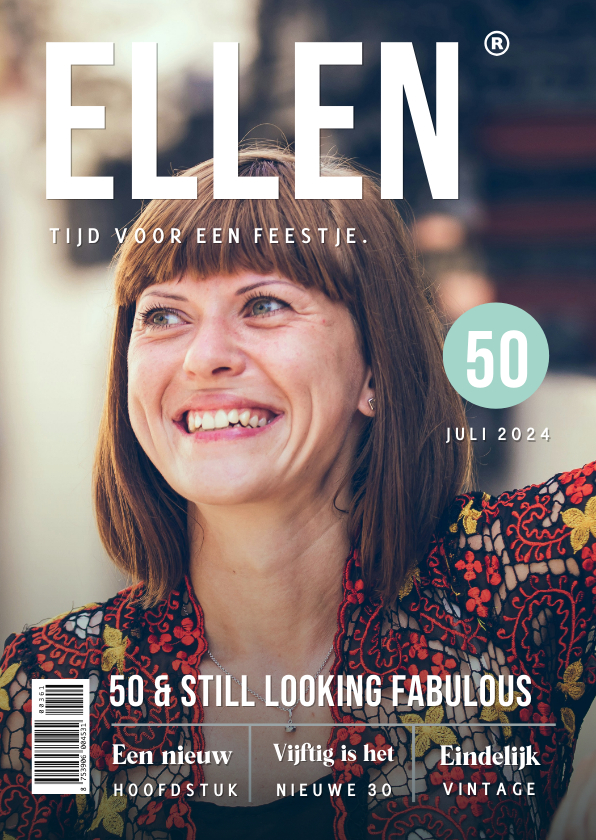 Verjaardagskaarten - Grappige verjaardagskaart magazine met eigen naam en foto