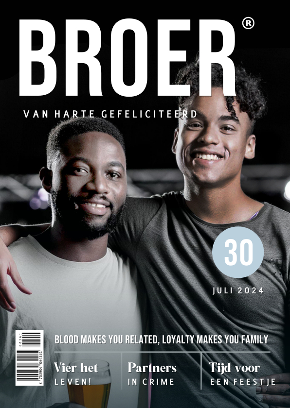 Verjaardagskaarten - Grappige verjaardagskaart voor een broer magazine cover