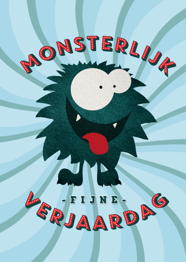 Verjaardagskaarten - Monsterlijk fijne verjaardagskaart