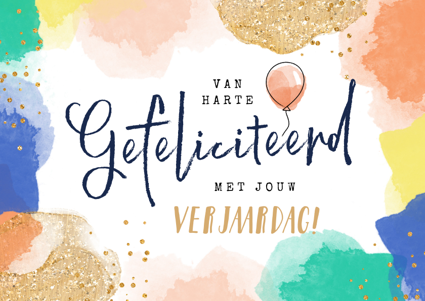 Verjaardagskaarten - Stichting Jarige Job - GEFELICITEERD